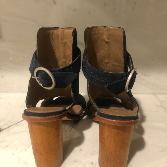 💙Anthropologie Blue Suede Bootie - Picture 3 of 6